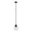 Craftmade Reflection 1 Light Mini Pendant, Flat Black/Clear Textured