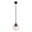 Craftmade Reflection 1 Light Mini Pendant, Flat Black/Clear Textured