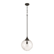 Craftmade Reflection 1 Light Pendant, Flat Black/Clear Textured - 61292-FB