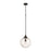 Craftmade Reflection 1 Light Pendant, Flat Black/Clear Textured