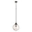 Craftmade Reflection 1 Light Pendant, Flat Black/Clear Textured