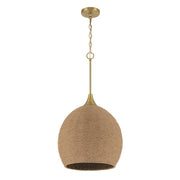 Craftmade Keira 1 Light Pendant, Satin Brass - 61391-SB