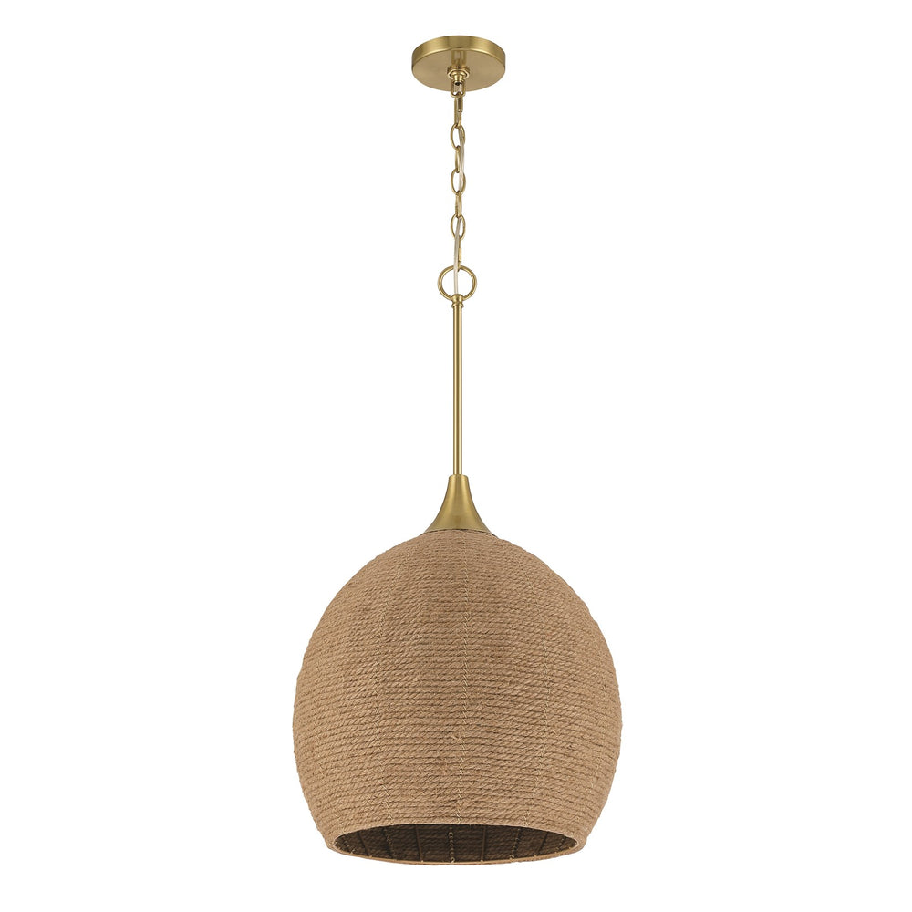 Craftmade Keira 1 Light Pendant, Satin Brass - 61391-SB