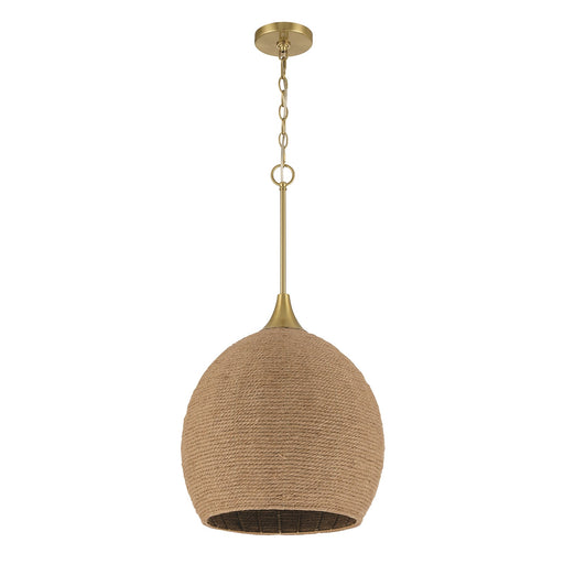 Craftmade Keira 1 Light Pendant, Satin Brass - 61391-SB