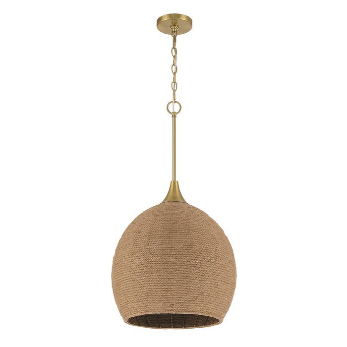 Craftmade Keira 1 Light Pendant, Satin Brass - 61391-SB