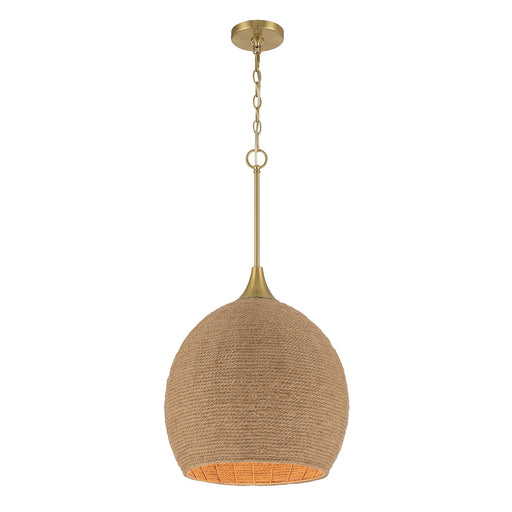 Craftmade Keira 1 Light Pendant, Satin Brass
