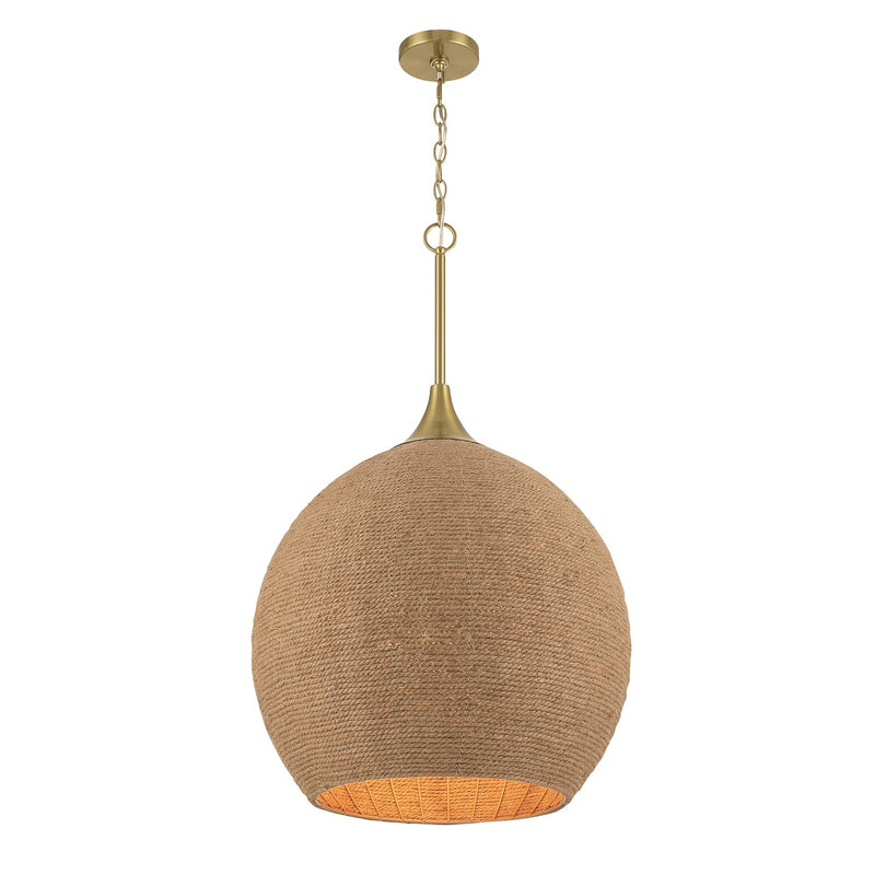 Craftmade Keira 3 Light Pendant, Satin Brass