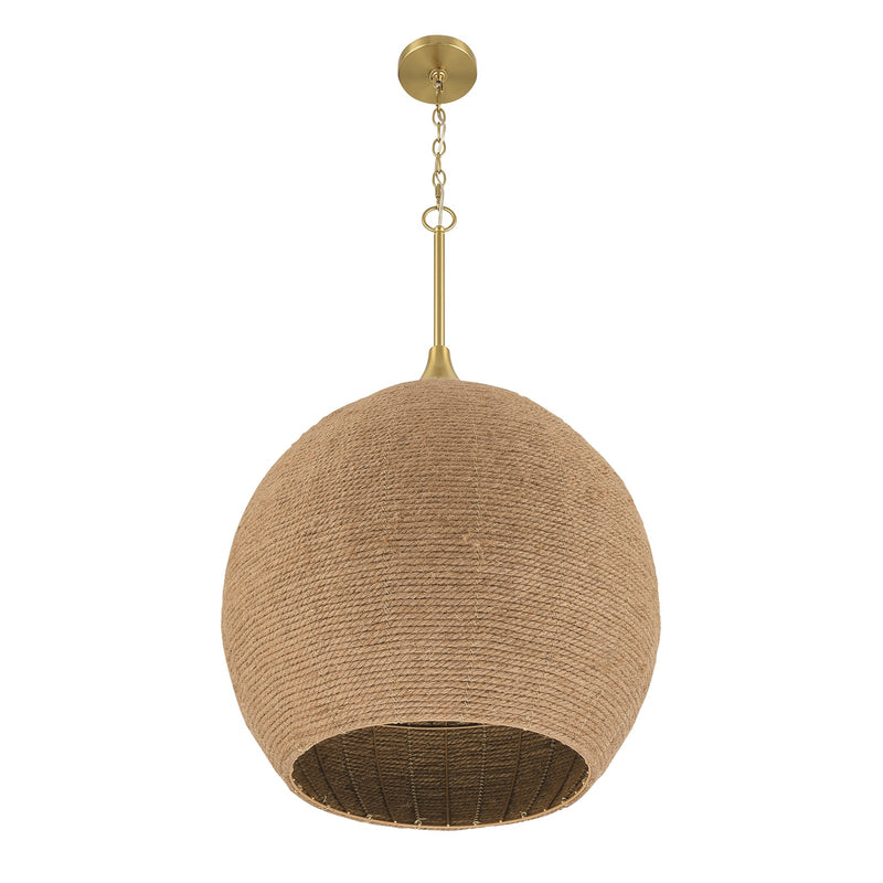 Craftmade Keira 3 Light Pendant, Satin Brass