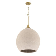 Craftmade Keira 3 Light Pendant, Satin Brass/White - 61393W-SB