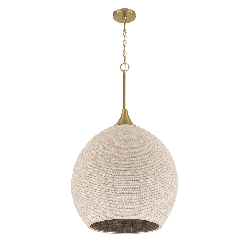 Craftmade Keira 3 Light Pendant, Satin Brass/White - 61393W-SB