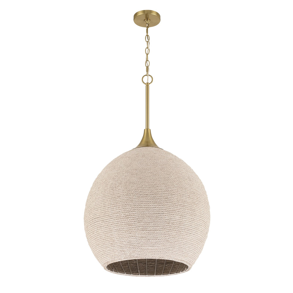 Craftmade Keira 3 Light Pendant, Satin Brass/White - 61393W-SB