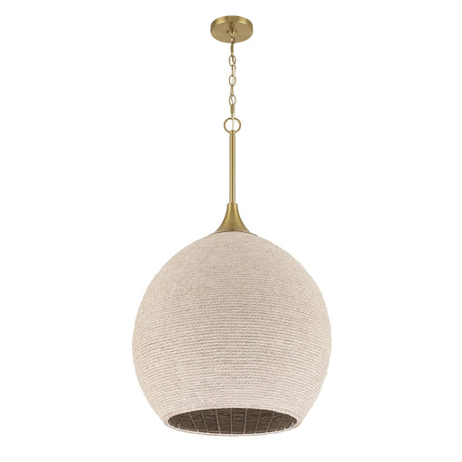 Craftmade Keira 3 Light Pendant, Satin Brass/White - 61393W-SB