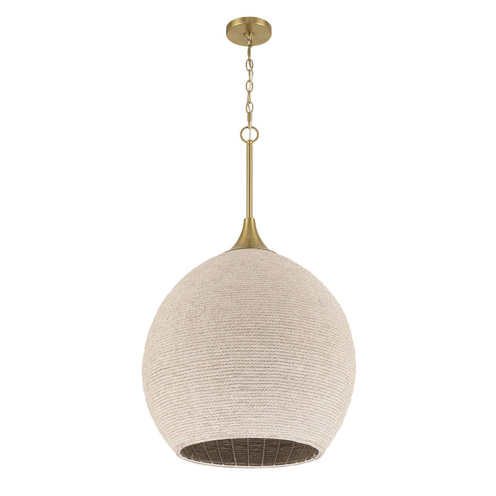 Craftmade Keira 3 Light Pendant, Satin Brass/White - 61393W-SB