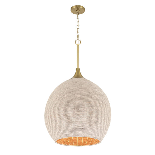 Craftmade Keira 3 Light Pendant, Satin Brass/White
