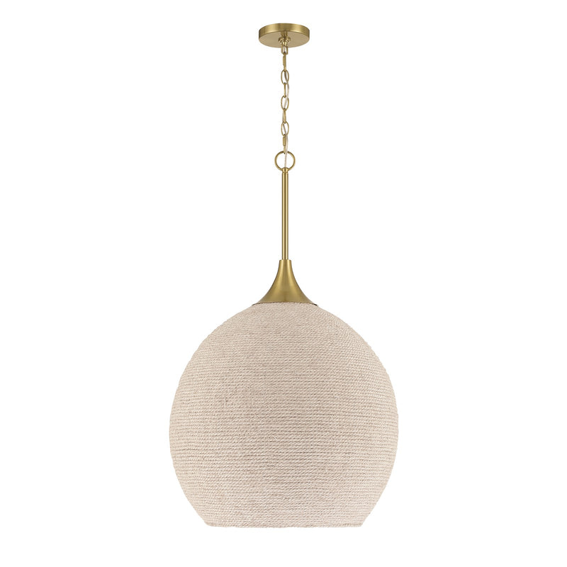 Craftmade Keira 3 Light Pendant, Satin Brass/White