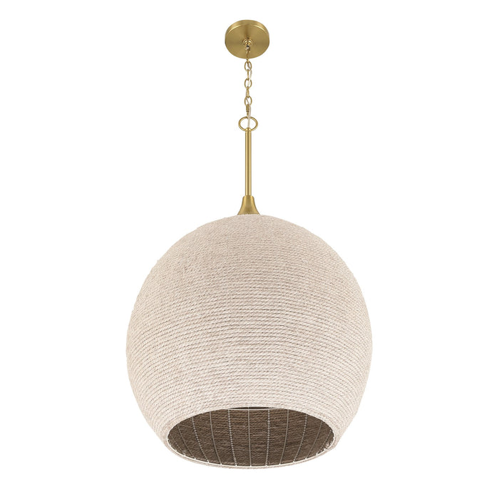 Craftmade Keira 3 Light Pendant, Satin Brass/White