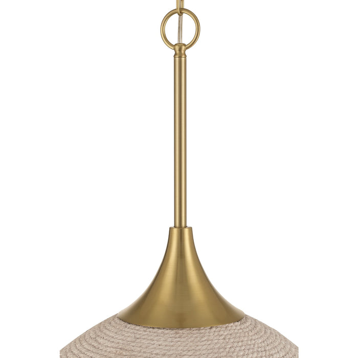 Craftmade Keira 3 Light Pendant, Satin Brass/White