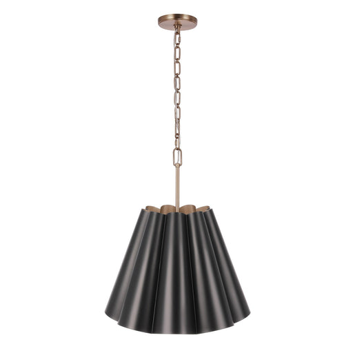 Craftmade Poppie 3 Lt 18" Pendant, Flat Black/Satin Brass