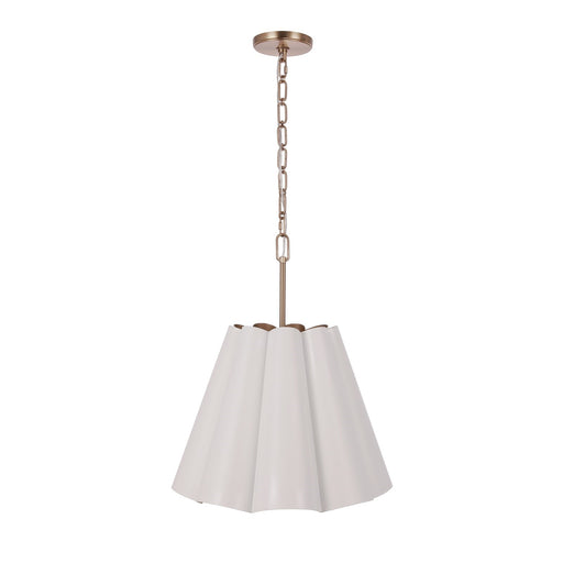 Craftmade Poppie 3 Lt 18" Pendant, White/Satin Brass
