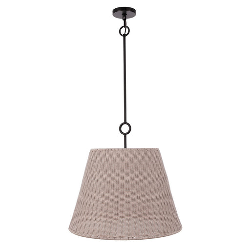 Craftmade Kirsten 3 Lt 24" Pendant, Black (Wht Rattan), Black