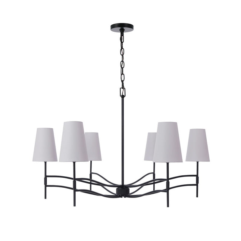 Craftmade Astor 6 Lt Chandelier, Flat Black