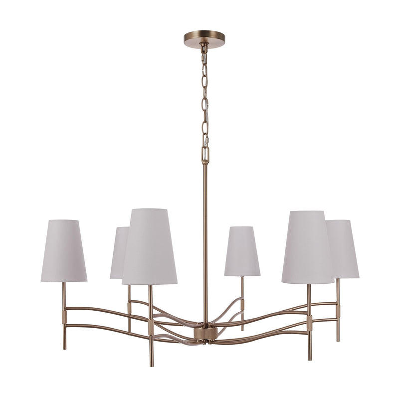 Craftmade Astor 6 Lt Chandelier, Satin Brass