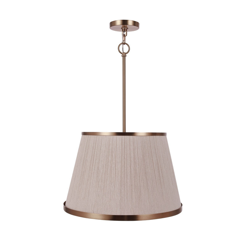 Craftmade Paxton 18in 4-Light Pendant | Transitional Satin Brass and Natural Rope Glass | Kitchen Island & Dining Room | Model 62194-SB