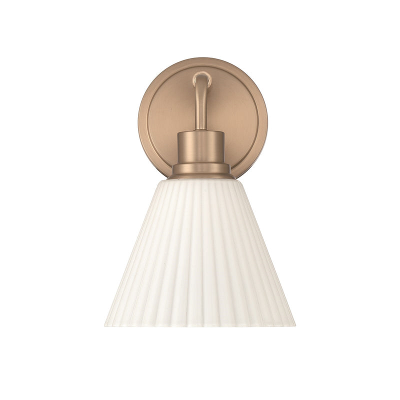 Craftmade Pleated II 1Lt Wall Sconce, Brz/Cased White, Bronze