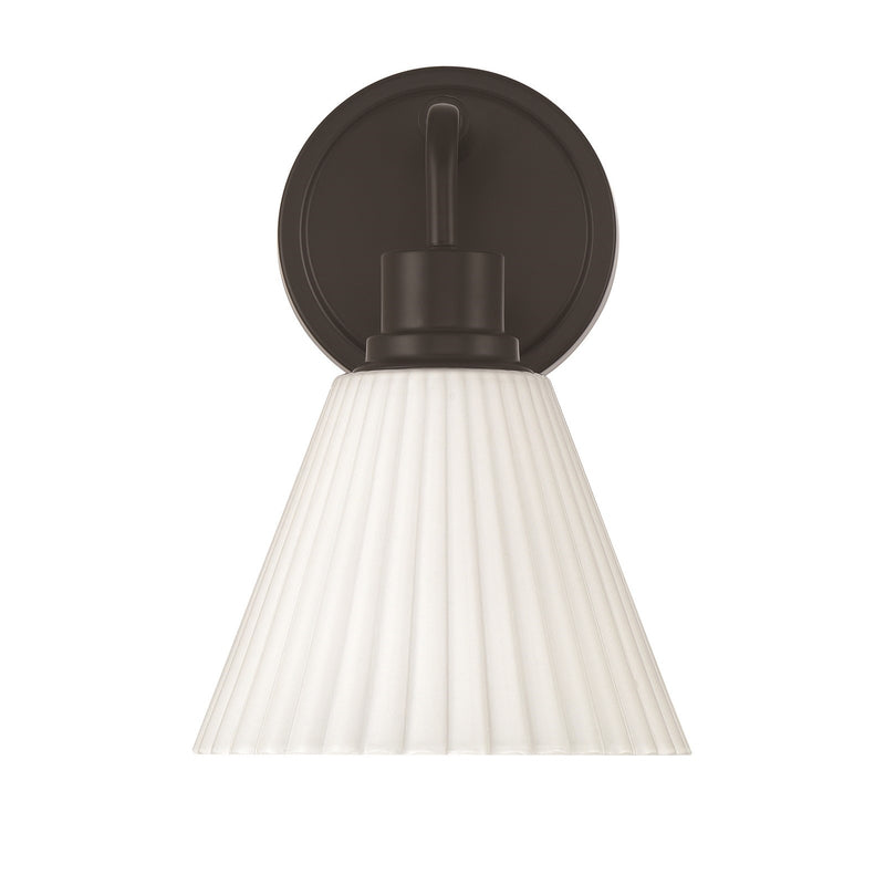 Craftmade Pleated II 1Lt Wall Sconce, Black (Cased White, Black