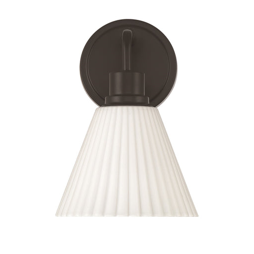 Craftmade Pleated II 1Lt Wall Sconce, Black (Cased White, Black