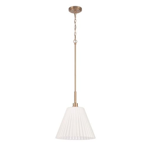 Craftmade Pleated II 1Lt 17.5" Pendant, Brz/Cased White, Bronze