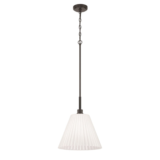 Craftmade Pleated II 1Lt 17.5" Pendant, Black/Cased White, Black