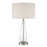 Craftmade 27" Table Lamp, Brushed Polished Nickel/Off White Linen