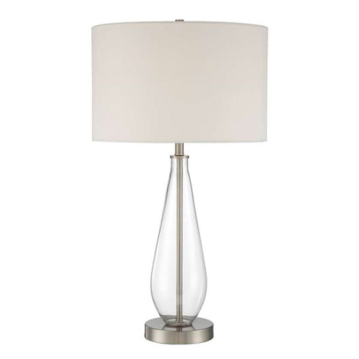 Craftmade 27" Table Lamp, Brushed Polished Nickel/Off White Linen