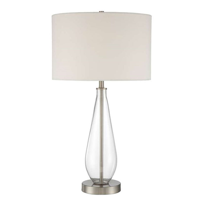 Craftmade 27" Table Lamp, Brushed Polished Nickel/Off White Linen