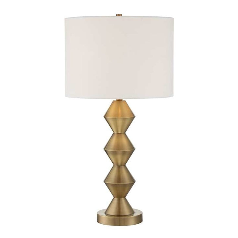 Craftmade 27" Table Lamp, Satin Brass/Off White Linen