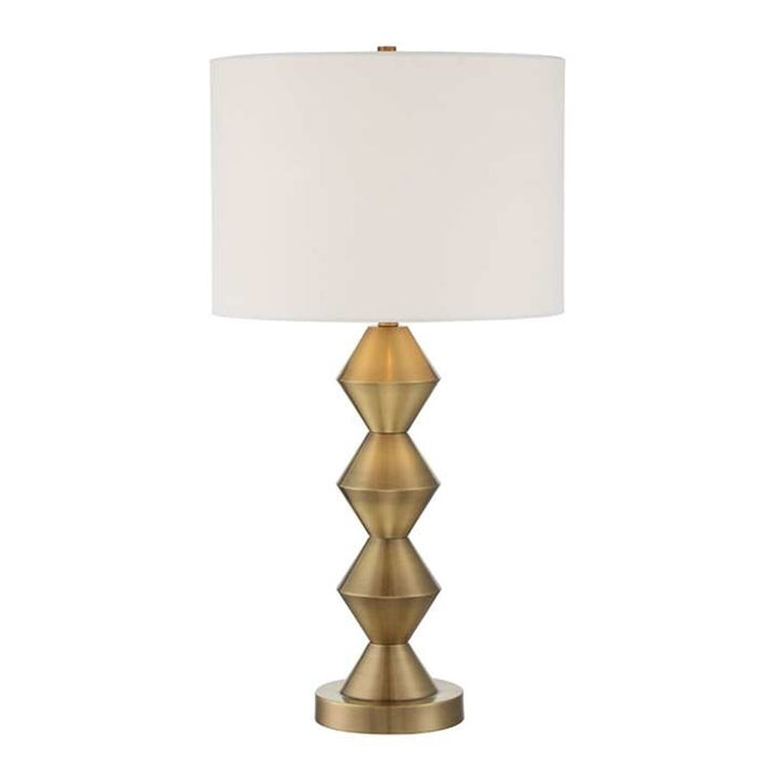 Craftmade 27" Table Lamp, Satin Brass/Off White Linen