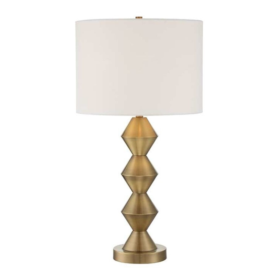Craftmade 27" Table Lamp, Satin Brass/Off White Linen