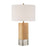 Craftmade 24" Table Lamp, Brushed Polished Nickel/Off White Linen