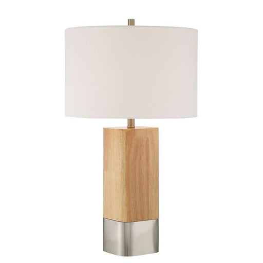 Craftmade 24" Table Lamp, Brushed Polished Nickel/Off White Linen
