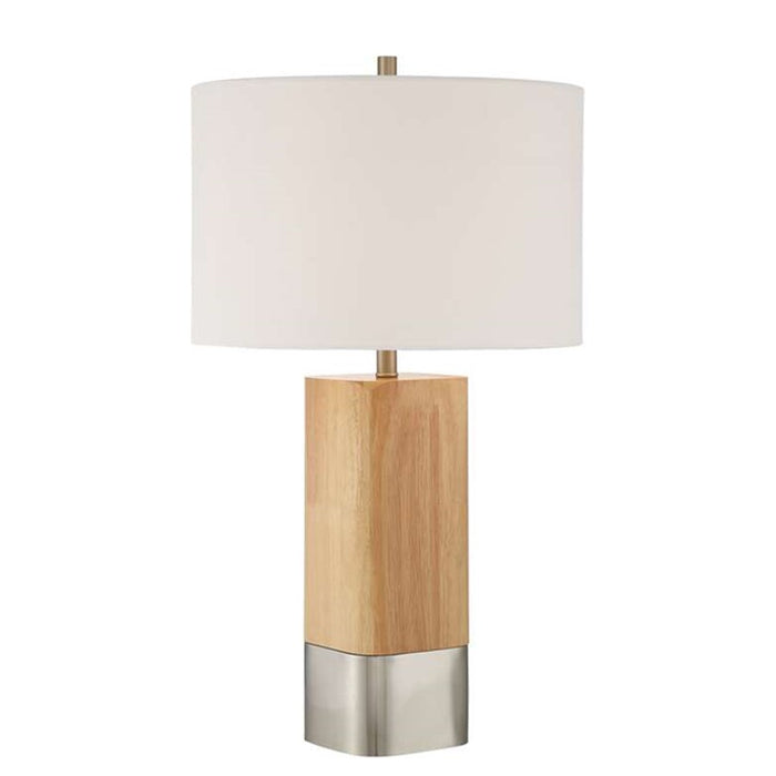 Craftmade 24" Table Lamp, Brushed Polished Nickel/Off White Linen