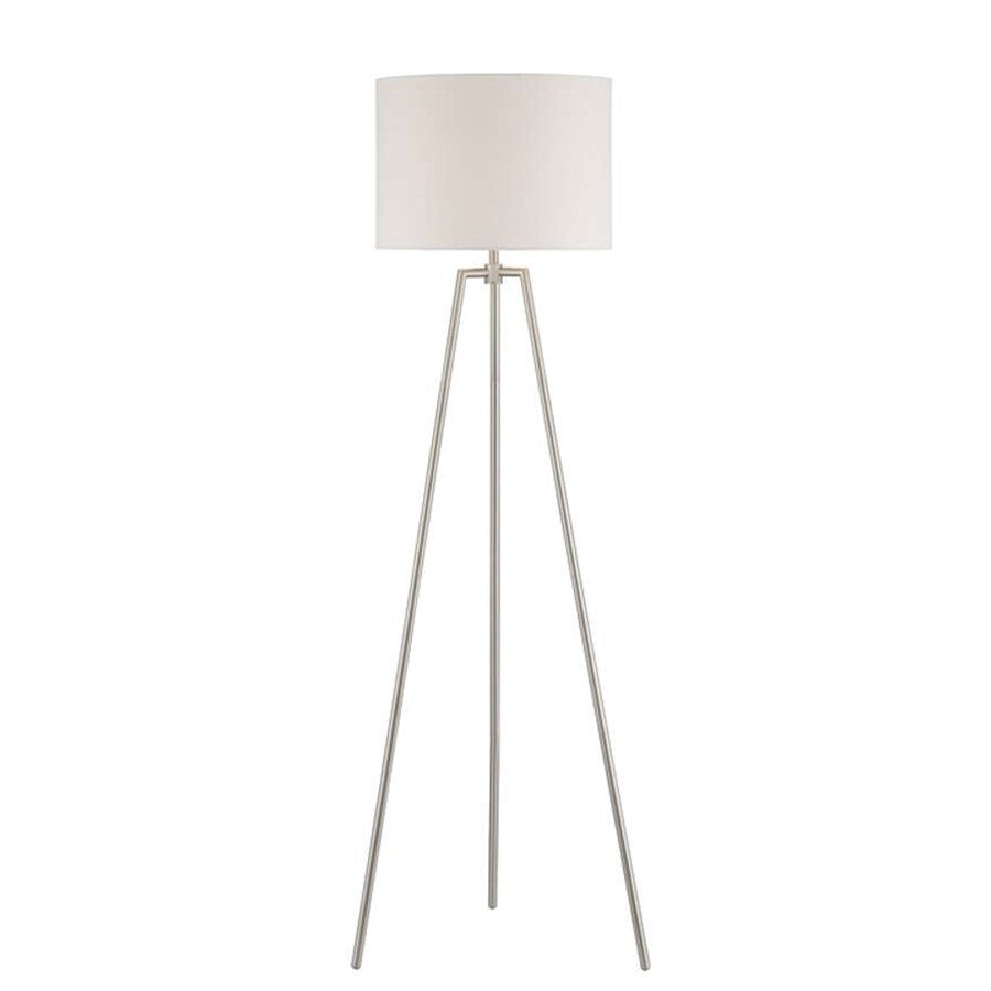 Craftmade 59" Table Lamp, Brushed Polished Nickel/Off White Linen