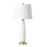 Craftmade 14" Table Lamp, Satin Brass/Off White Linen