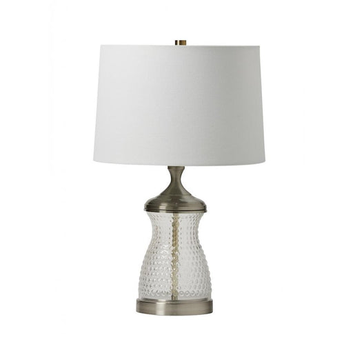 Craftmade 22" Table Lamp, Satin Brass/Off White Linen