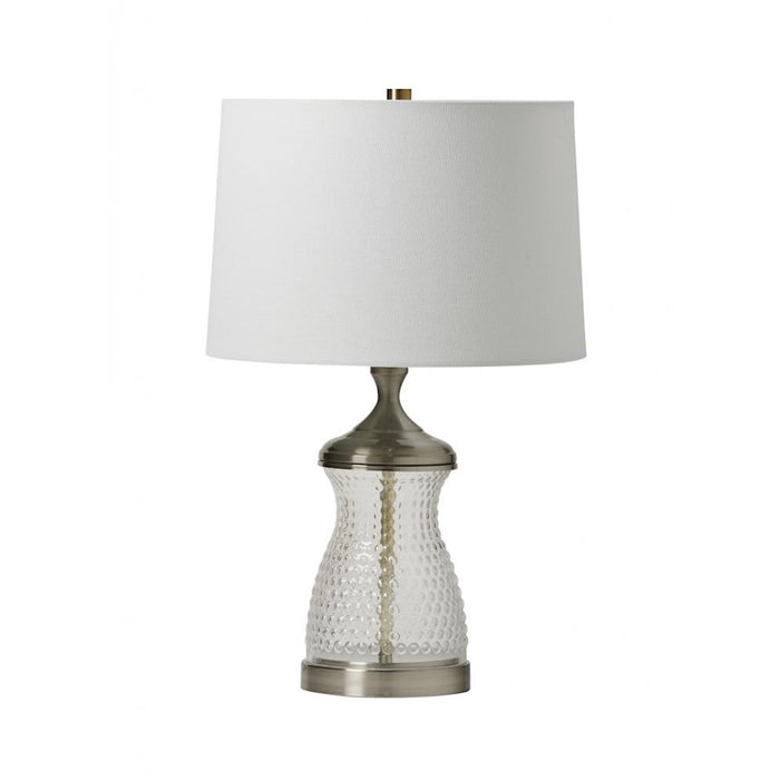 Craftmade 22" Table Lamp, Satin Brass/Off White Linen
