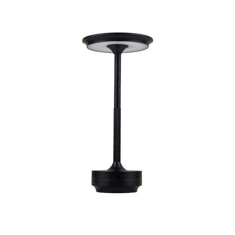 Craftmade Rikki 1 Light LED Rechargeable Lamp, Black/Frost - 86294FB-TR