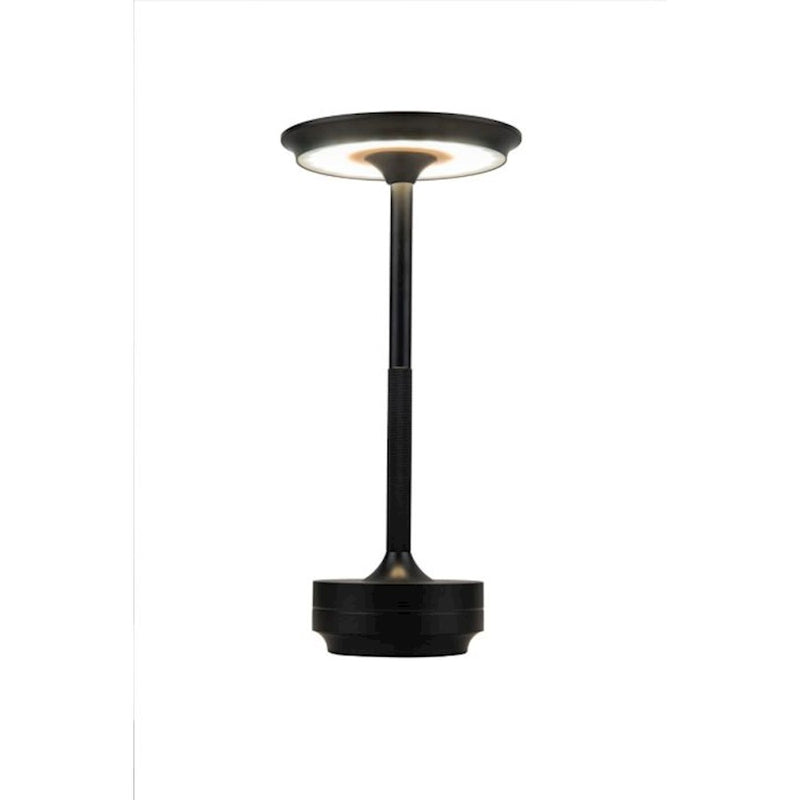 Craftmade Rikki 1 Light LED Rechargeable Lamp, Black/Frost