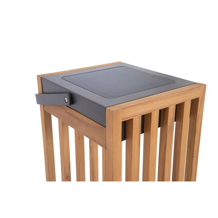 Craftmade Teak Solar 1Lt LED Outdoor Rechargeable Lamp, Teak/GY