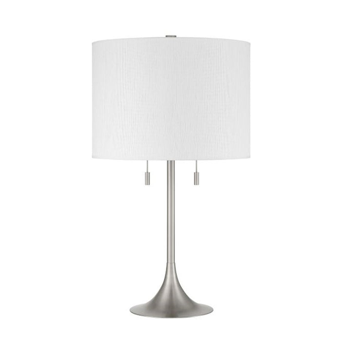 Craftmade Neely 2 Light Table Lamp, Nickel/White - 87003BNK-T