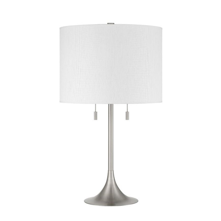 Craftmade Neely 2 Light Table Lamp, Nickel/White - 87003BNK-T